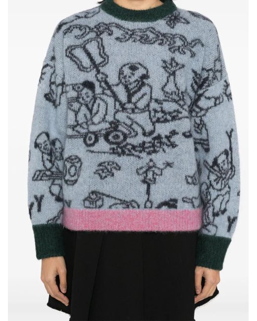 YANYAN KNITS Gray Jacquard Sweater