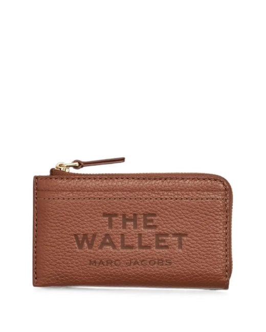 Marc Jacobs Brown Top Zip Multi Pebbled Leather Wallet