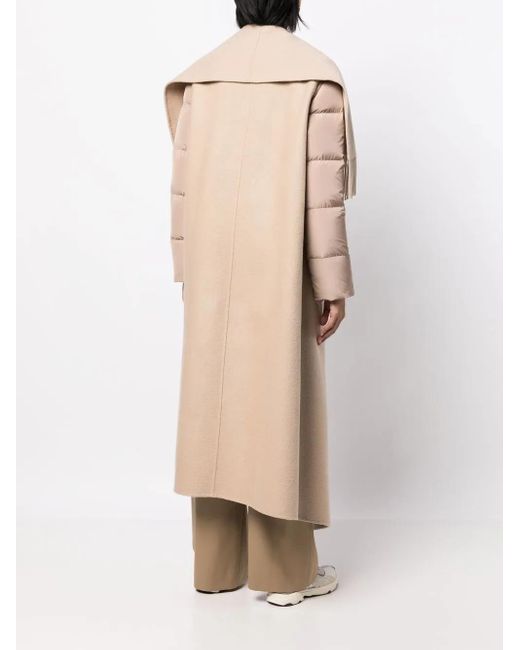 Goen.J Natural Quilted Down Fringed Coat