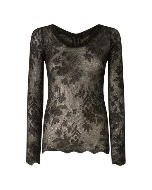 Pinko Black Monsone Round-Neck Top