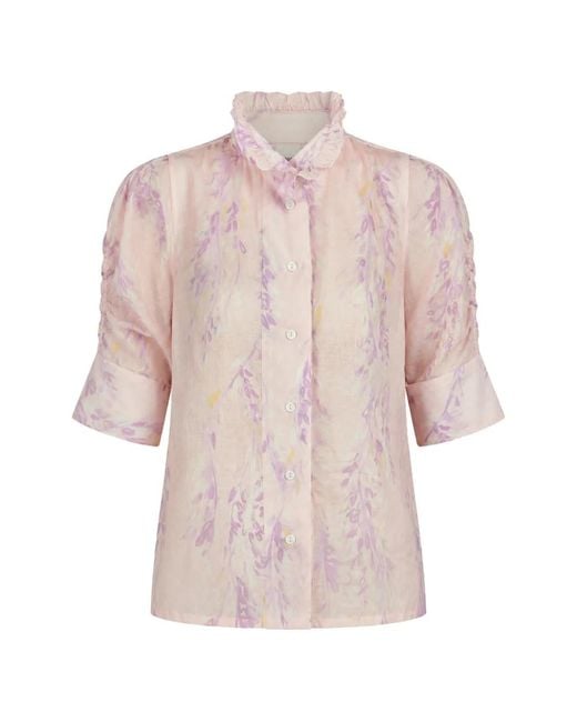 Thierry Colson Pink Vita Floral-Print Shirt