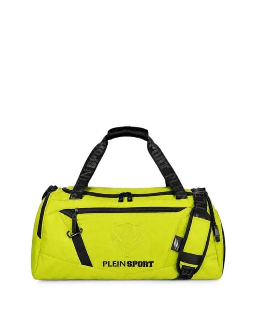 Philipp Plein Yellow Tiger-Patch Duffle Bag