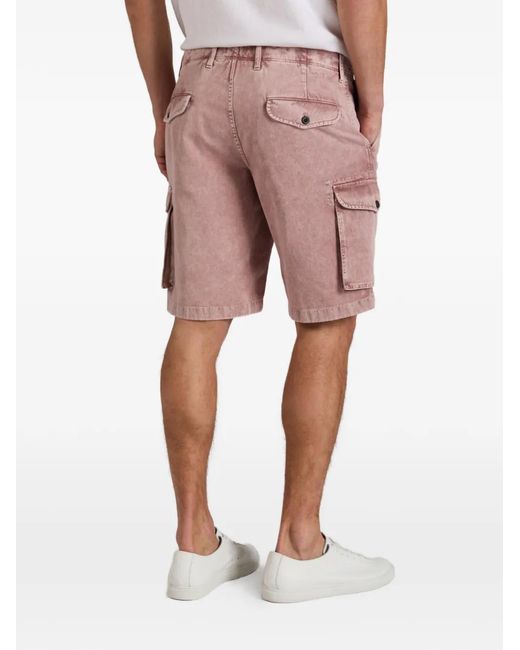 Slowear Pink Cotton Cargo Shorts for men