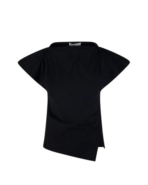 Isabel Marant Black Sebani Asymmetric-Hem T-Shirt
