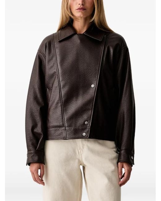Twinset Black Textured Press-Stud Jacket