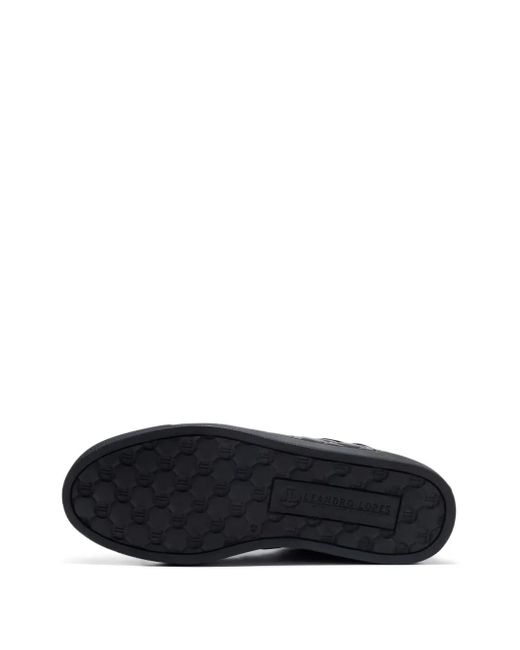 Leandro Lopes Black Ezio Quilted-Pattern Sneakers