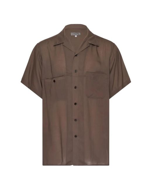 Yohji Yamamoto Brown Chemise À Col Cubain for men