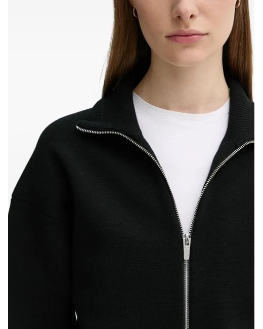 A.L.C. Black Zip-Front Long-Sleeve Cardigan