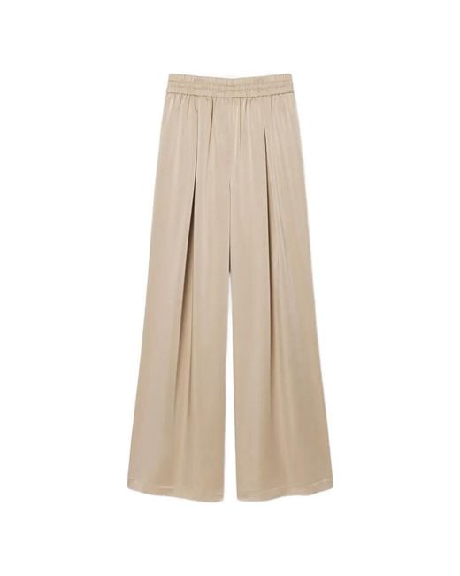 Lacoste Natural Elasticated Pleated Palazzo Pants