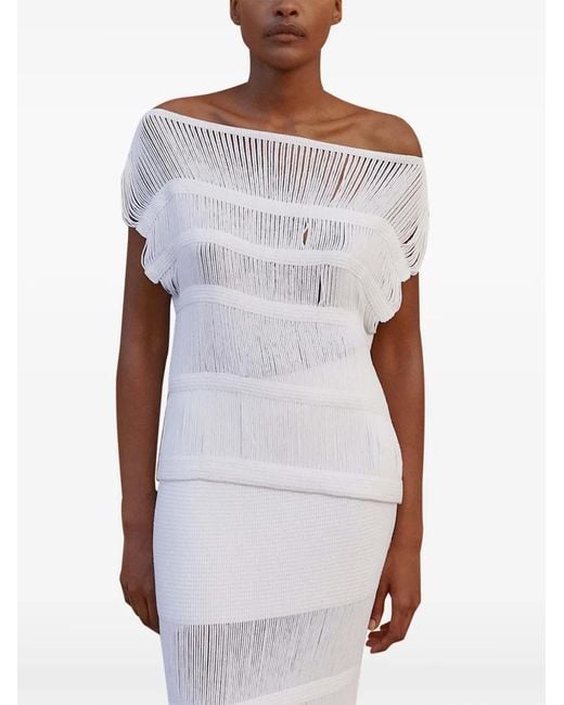 Liviana Conti White Blouse Juliet À Épaules Dénudées