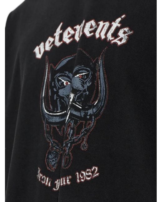 Vetements Black Graphic-Print Long-Sleeve T-Shirt for men