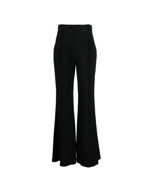 Elie Saab Black High-Waisted Flared Trousers