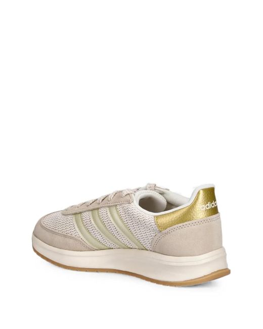 Adidas White Suede-Panelled Knit Sneakers