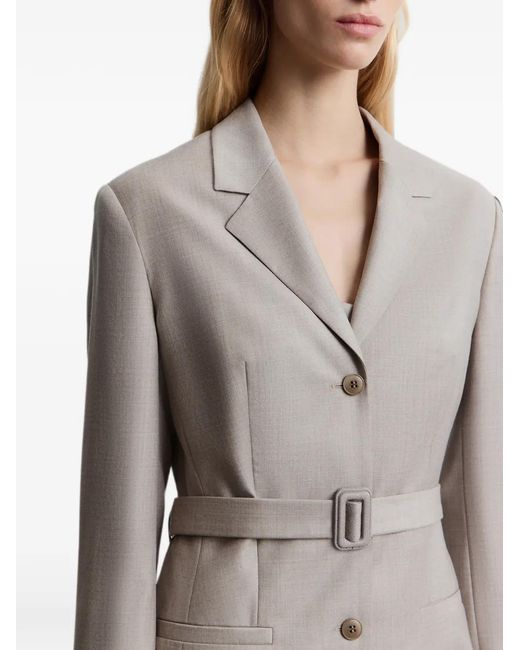 12 STOREEZ Gray Belted Wool Blazer