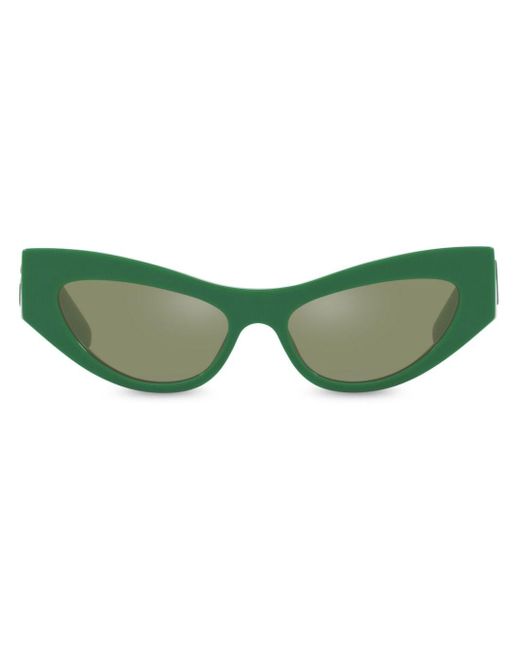 Dolce & Gabbana Green Logo-embossed Cat-eye Frame Sunglasses