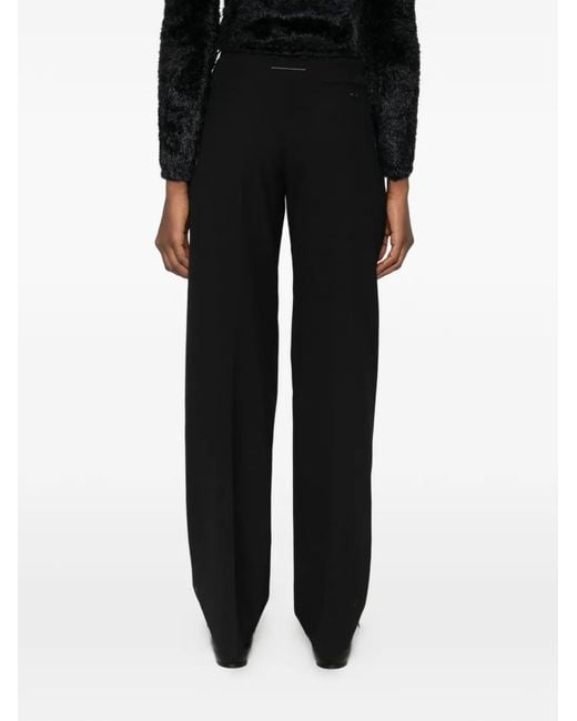 MM6 by Maison Margiela Black Pleat-Detail Trousers