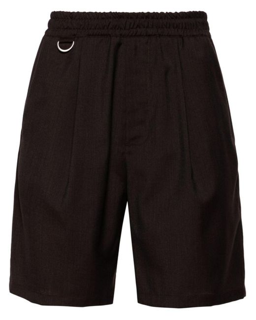 Low Brand Black Tokyo Wool Bermuda Shorts for men