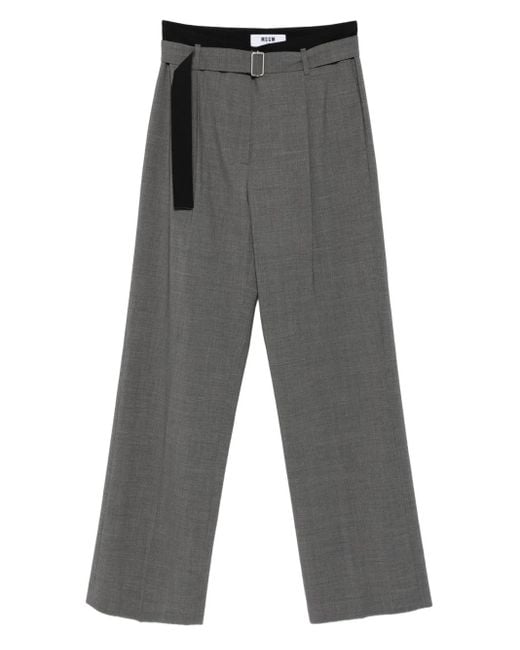 Pantalones con cinturón MSGM de color Gray