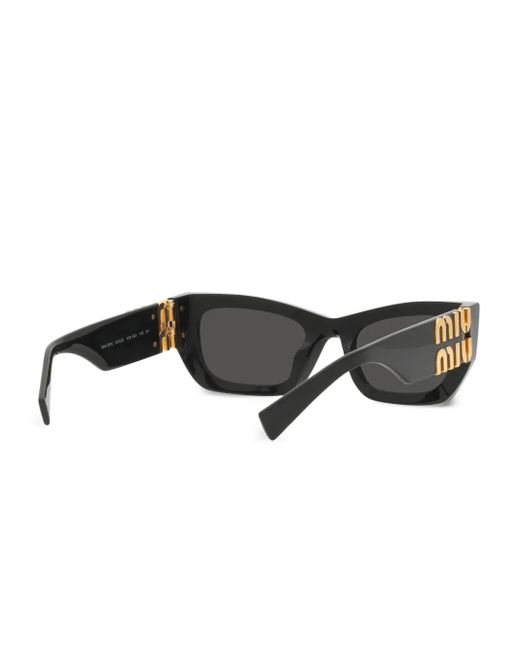 Miu Miu Black Logo-Lettering Sunglasses