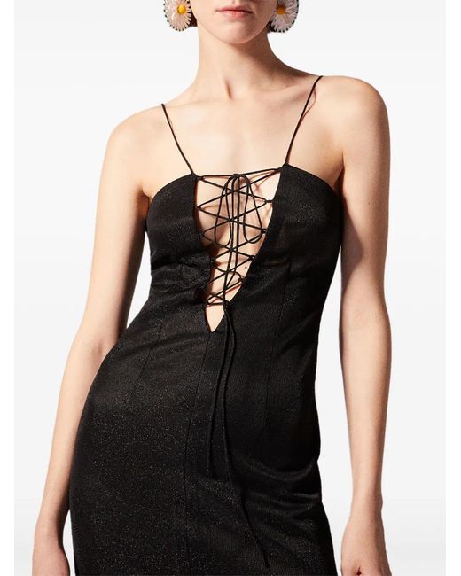 MACCAPANI Black Iris Maxi Dress