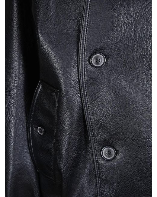 Source Unknown Black Vitellino Double-Breasted Jacket