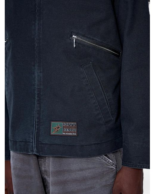 BoTT Blue Embroidered Zip-Fastening Jacket for men