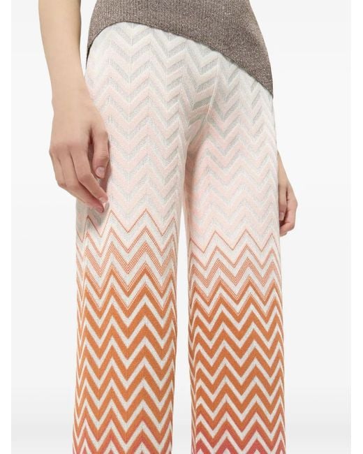 Missoni White Zigzag-Patterned Trousers