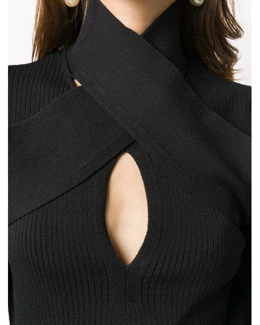 MSGM Black High Neck Knitted Top
