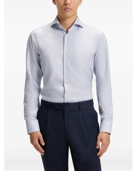 Boss White Patterned Shirt for men