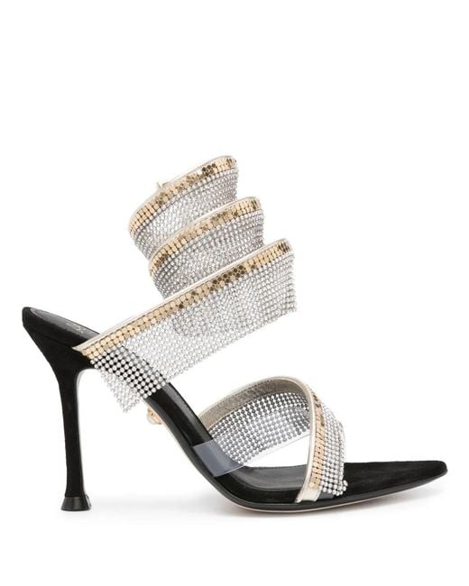 ALEVI White Bright-S 95Mm Crystal-Embellished Sandals
