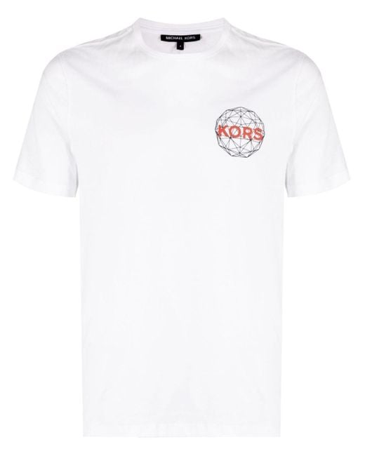 Michael Kors Logo print Jersey T shirt in White for Men Lyst UK