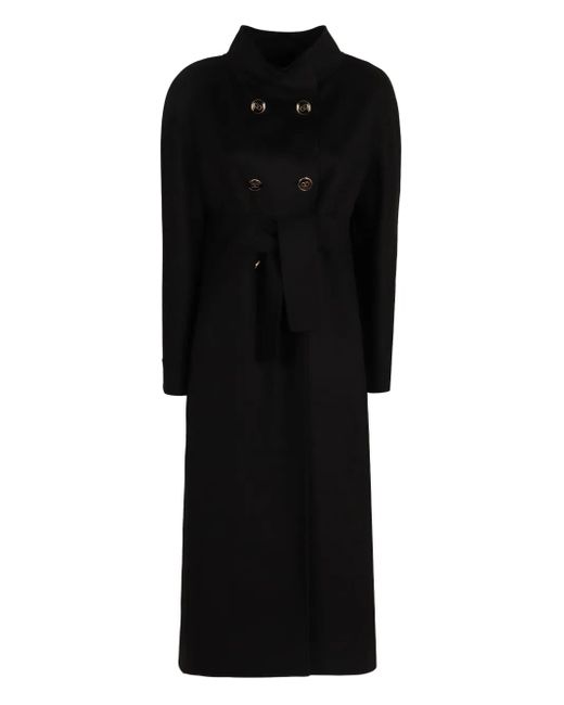Valentino Garavani Black Double-Breasted Belted Coat
