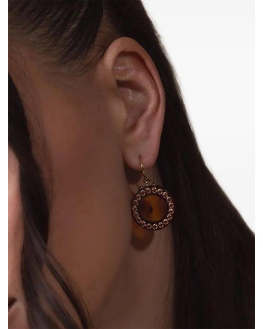 Mark Davis Yellow 18K Garnet Bakelite Earrings