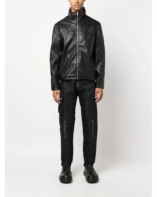 GmbH Black High-Neck Zip-Up Jacket for men