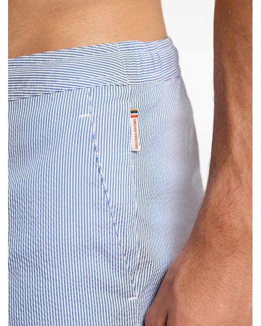 Orlebar Brown Blue Bulldog Striped Swim Shorts for men