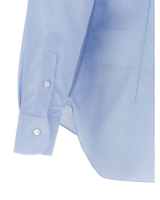 Barba Napoli Blue Cotton Shirt for men
