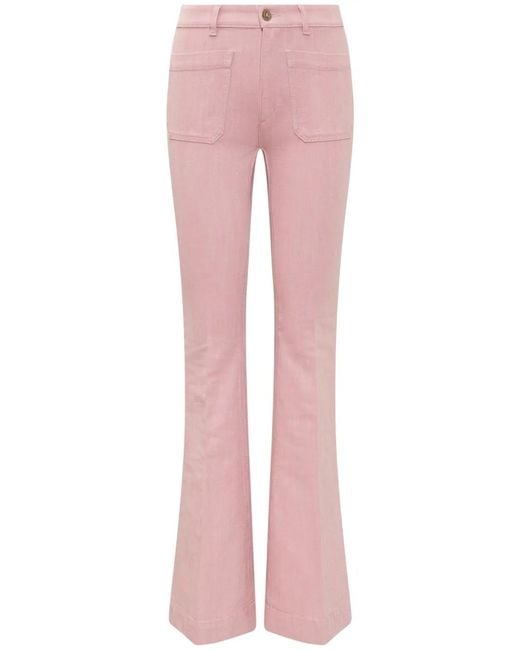Seafarer Pink Delphine Patch-Pocket Jeans