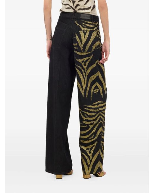 Roberto Cavalli ゼブラプリント ジーンズ Black
