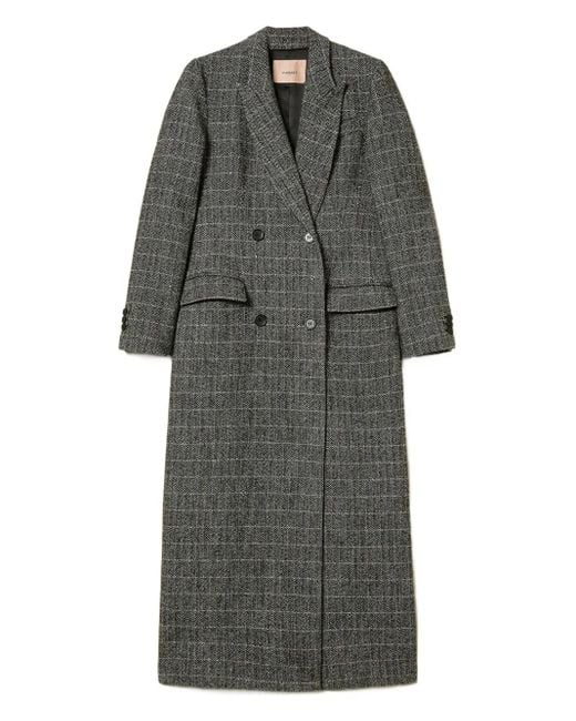 Abrigo a cuadros Twinset de color Gray