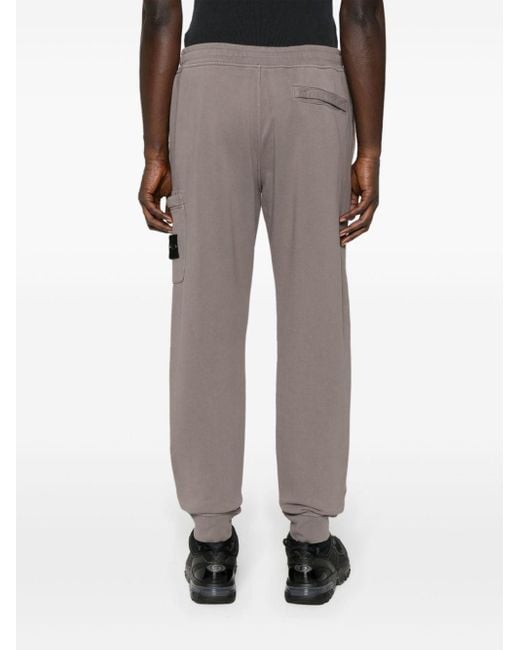 Stone Island Gray Compass Cotton Track Pants for men
