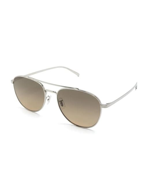Oliver Peoples Metallic Rivetti Pilot-Frame Sunglasses for men