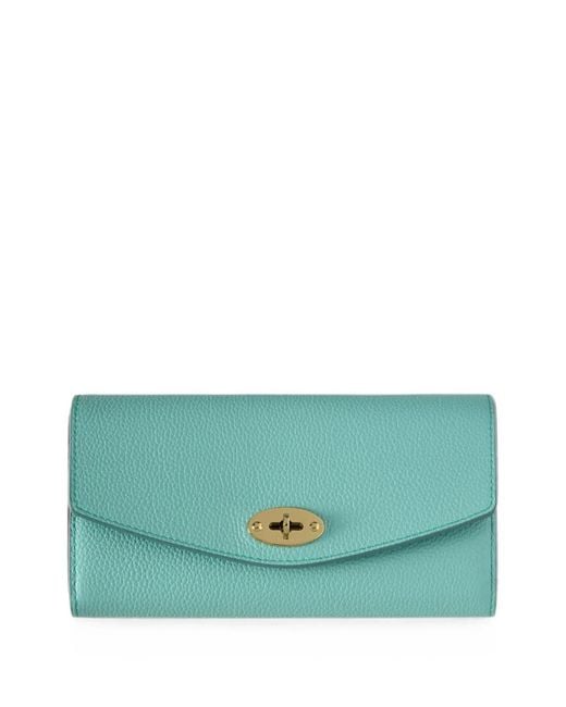 Mulberry Green Small Darley Grained Leather Wallet