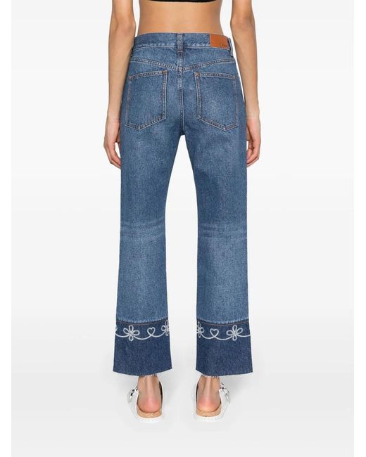 Chloé Blue Masaya Cropped Jeans - Women's - Cotton/hemp/polyester