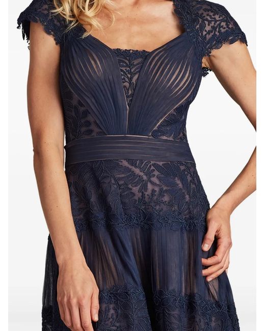 Tadashi Shoji Blue Floral-Print Dress