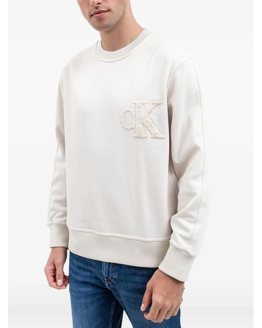 Calvin Klein White Knitted Jumper for men