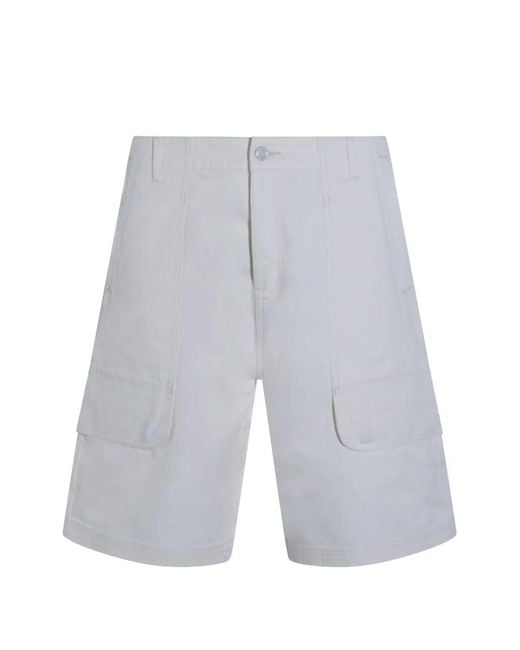 Arte' White Canvas Cargo Shorts for men