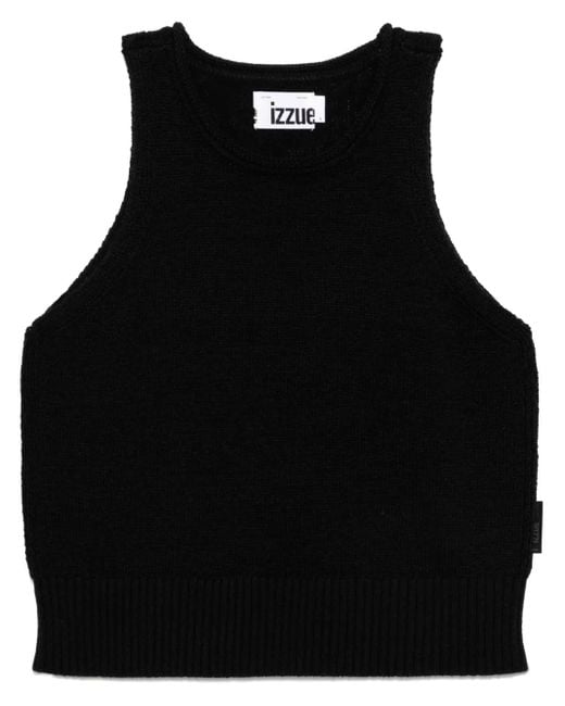 Izzue Black Knitted Tank Top
