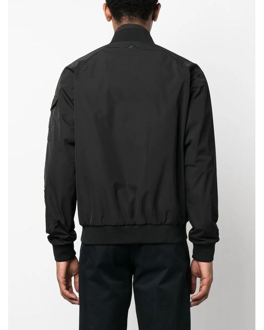 Herno Black Logo-Patch Bomber Jacket for men