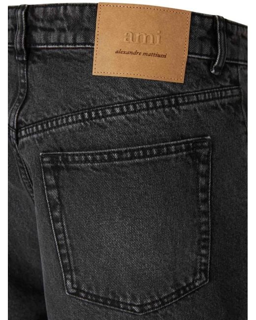 Pantalones Vaqueros Cortos Con Botón AMI de hombre de color Black
