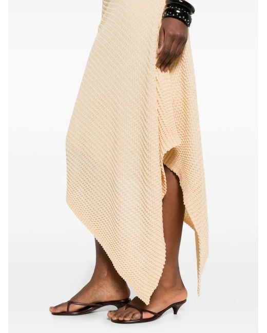 Victoria Beckham White Asymmetric-Hem Midi Skirt
